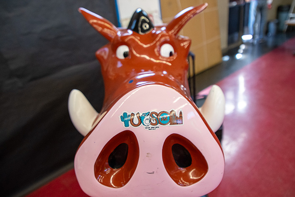Closeup of a Pumba arcade ride